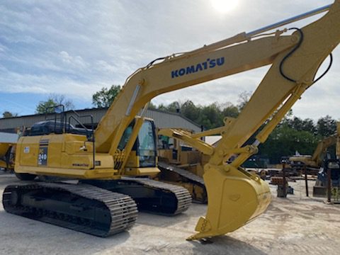 Yellow Komatsu excavator vehicle